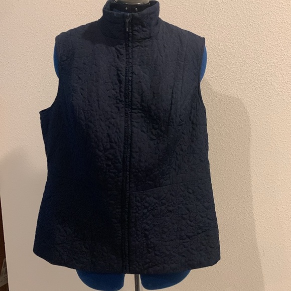 Roz & Ali Vest full front zipper very dark blue 2x - Picture 2 of 14